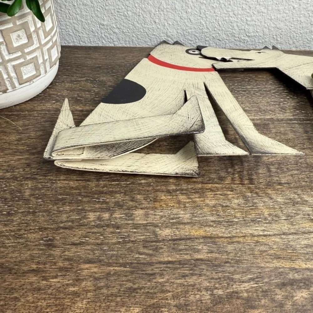 Acme Animal Dog Sculptures Sue Parke Don Gidley Folk Art Metal Pair Red Heels - Picture 9 of 16